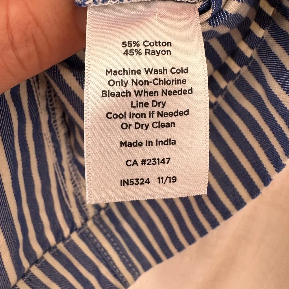 Talbots Navy Striped A-Line Skirt - Picture 7 of 7
